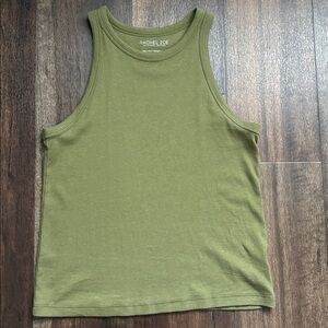 Rachel Zoe Women’s Olive Green Ribbed Racer Back Tank Top